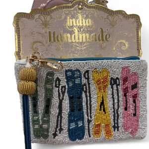 NEW Beaded Ski Design Pouch - Multicolor